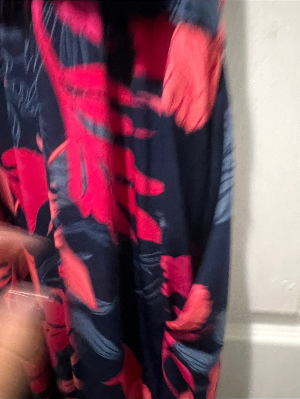 Guess Navy Blue Floral Jumpsuit with Pink & Coral Print - Picture 8 of 10